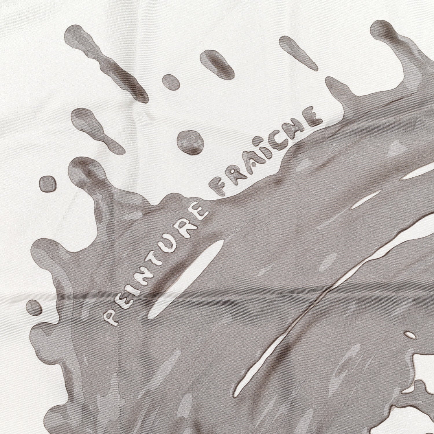 Hermes Silk Peinture Fraiche 90 White Sepia 4 of 7