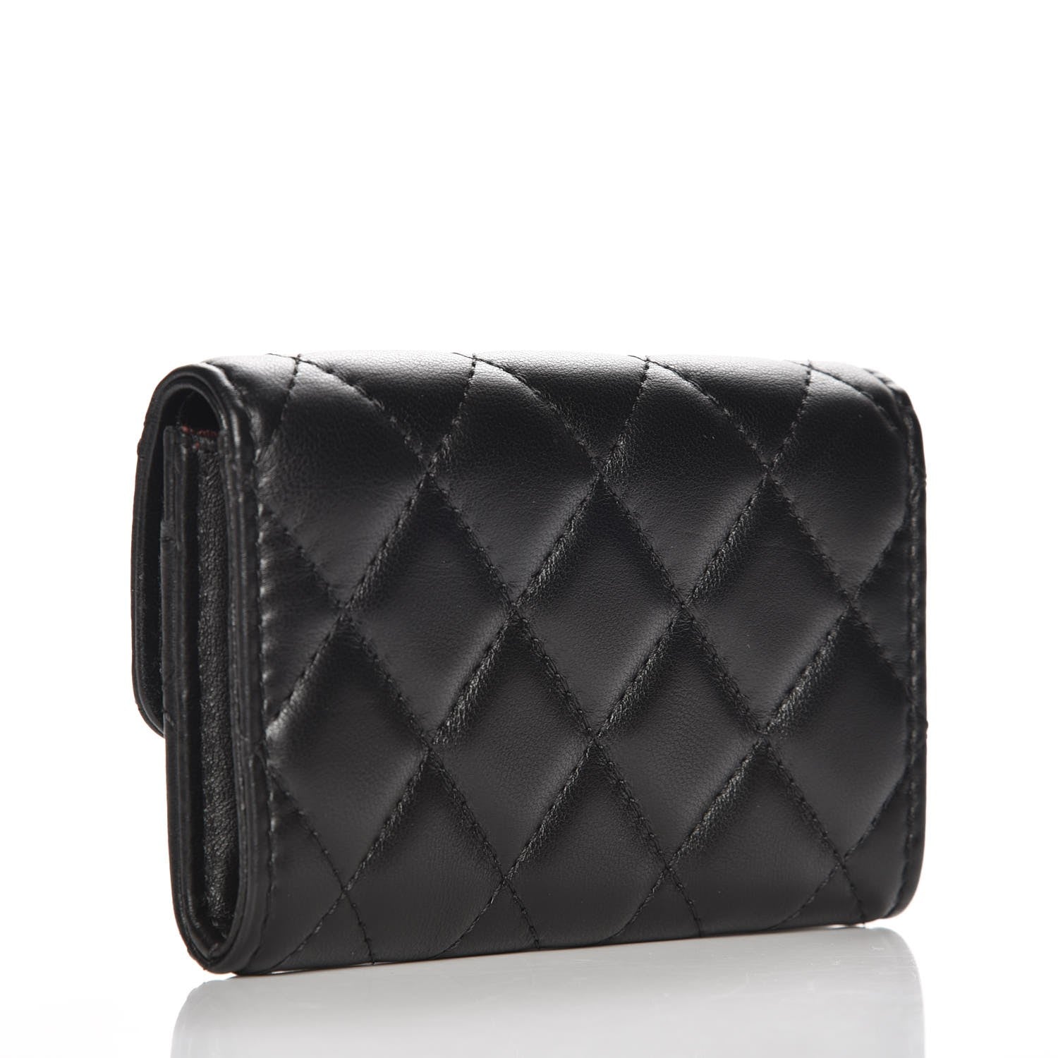 Chanel Lambskin Quilted Flap Card Holder Black 3 of 9