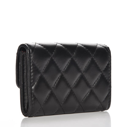Chanel Lambskin Quilted Flap Card Holder Black 3 of 9