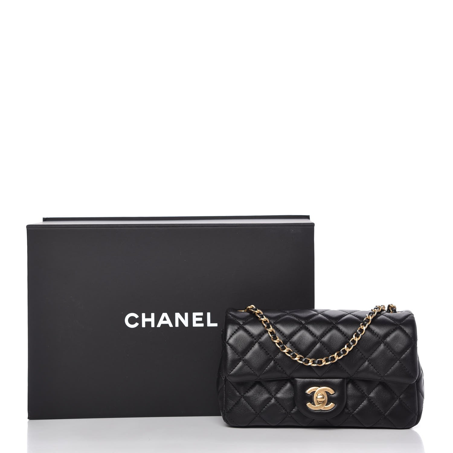 Chanel Lambskin Quilted Mini Rectangular Pearl Crush Flap Black 11 of 11