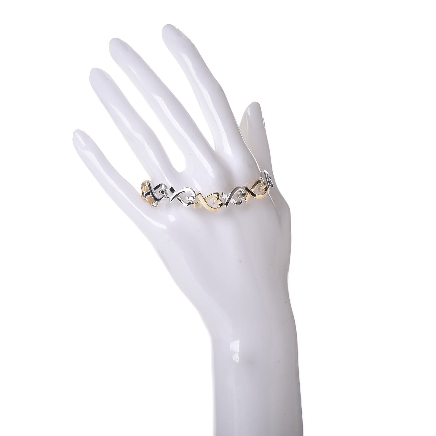 18K Yellow Gold Sterling Silver Paloma Picasso Loving Heart Bracelet