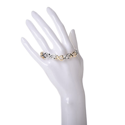 Tiffany 18K Yellow Gold Sterling Silver Paloma Picasso Loving Heart Bracelet 2 of 4