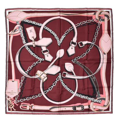 Louis Vuitton Silk Square Handle Me Scarf Burgundy 2 of 7
