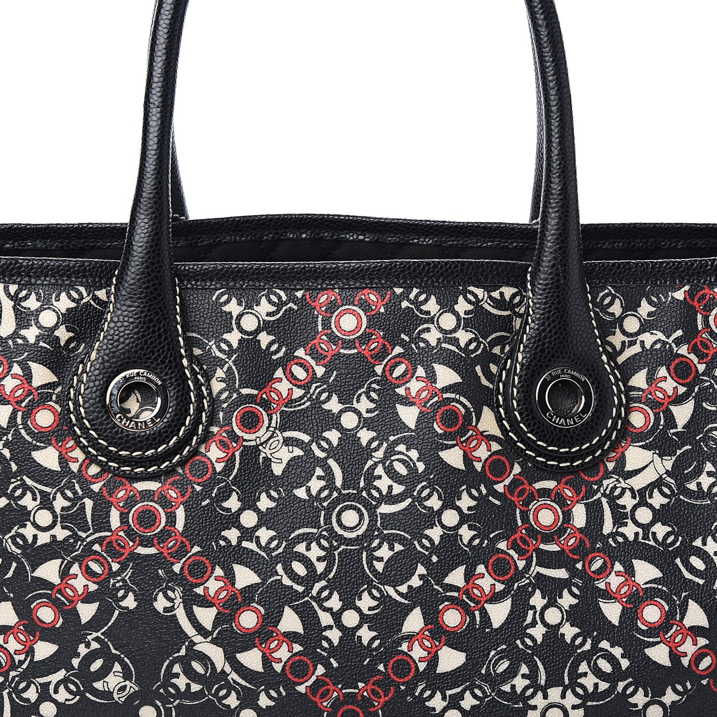 Coated Canvas Coco Tote Black