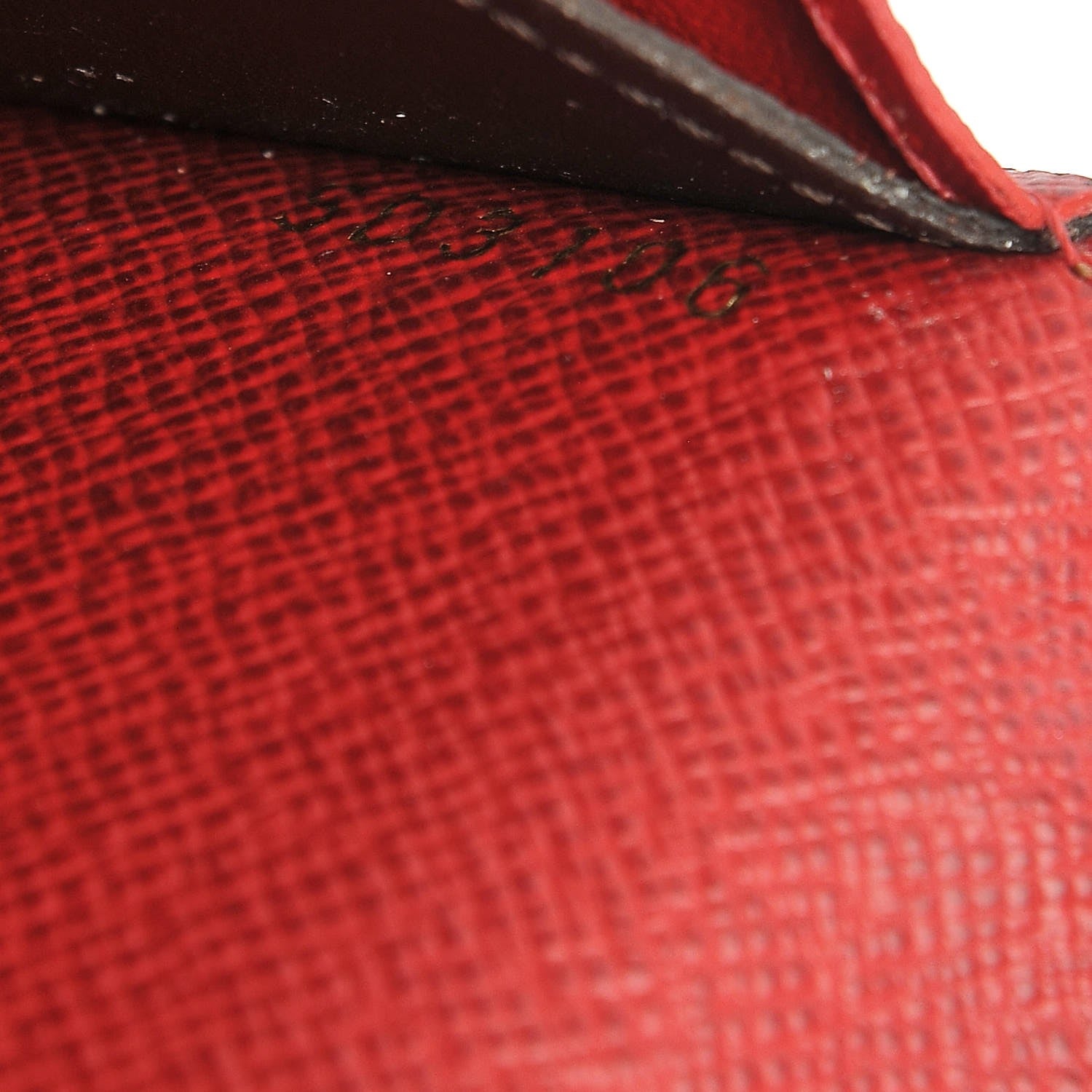 Louis Vuitton Damier Ebene Emilie Wallet Red 7 of 8