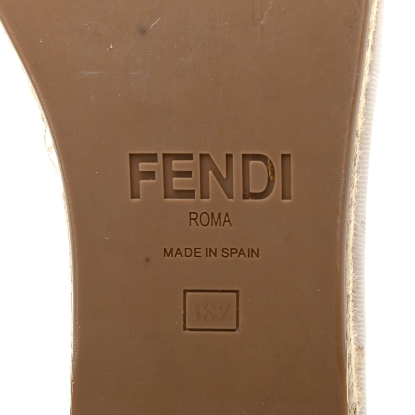 Nappa FF Embossed Espadrille Platform Sandals 38.5 Snow