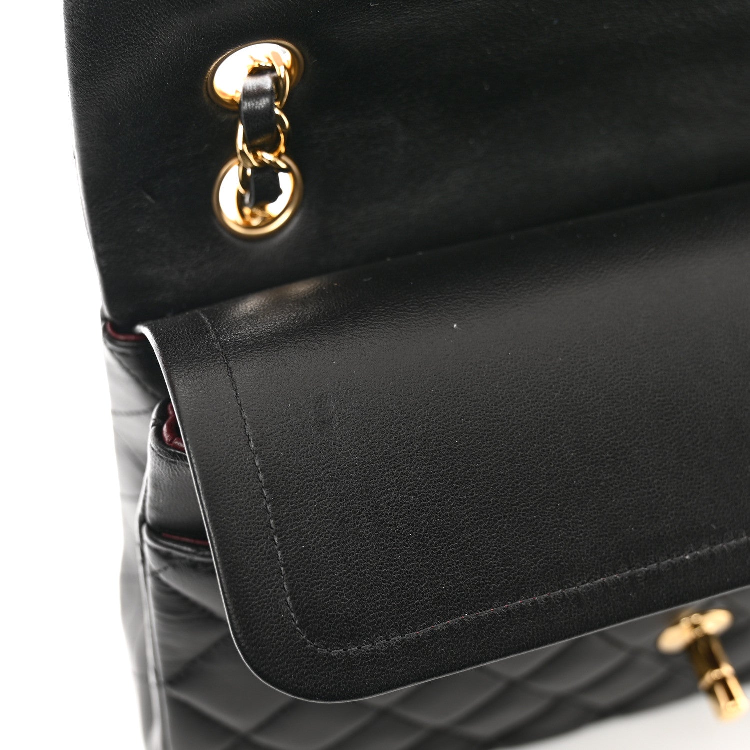 Chanel Lambskin Quilted Medium Double Flap Black 11 of 11