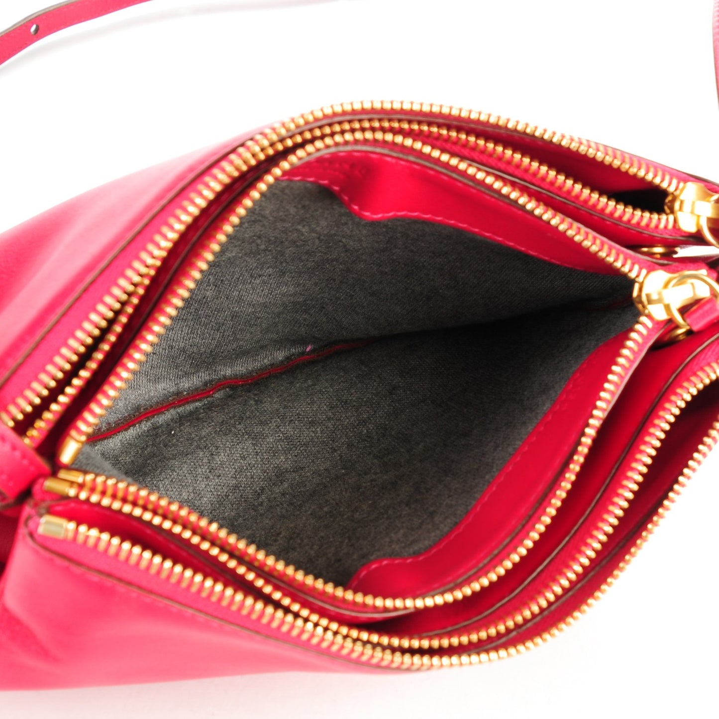 Lambskin Small Trio Crossbody Bag Fuchsia
