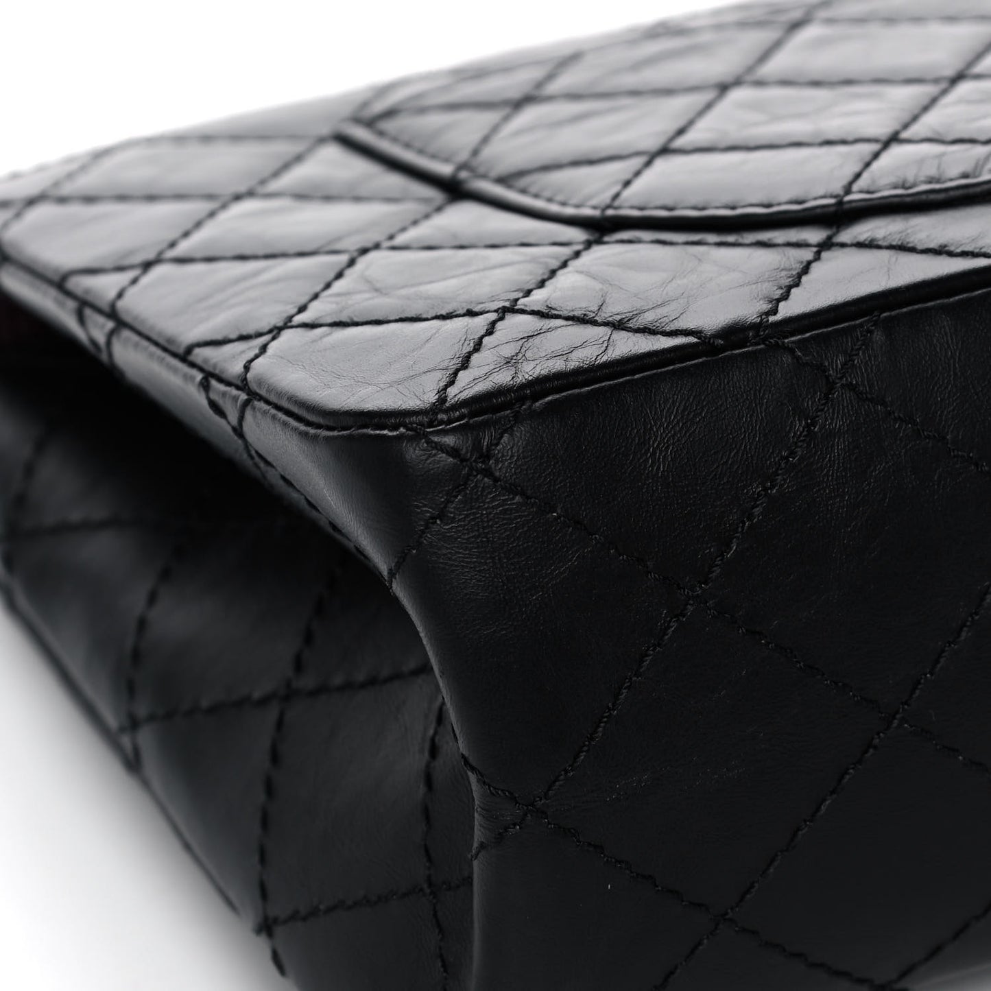 Aged Calfskin Quilted 2.55 Reissue 226 Flap Black