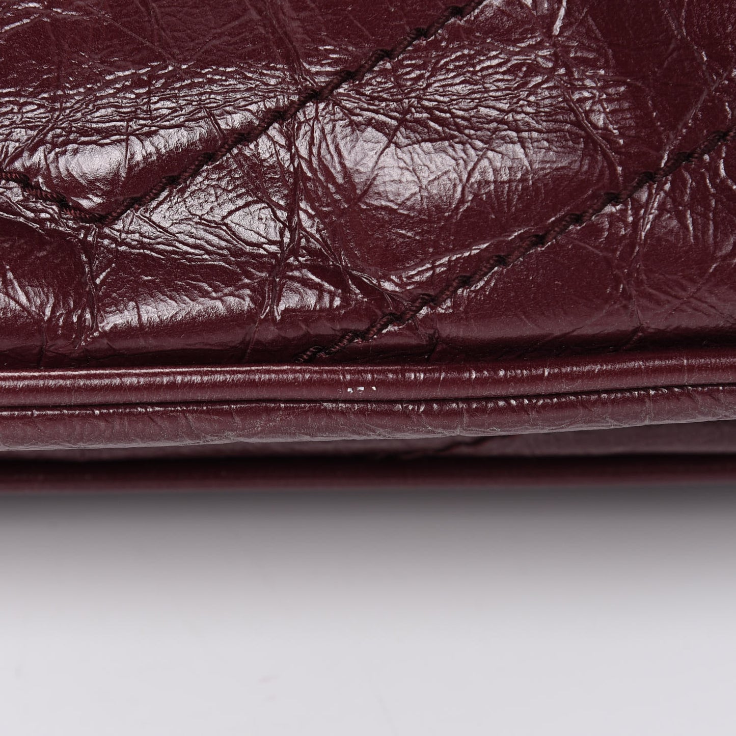 Crinkled Calfskin Matelasse Monogram Medium Niki Chain Satchel Burgundy