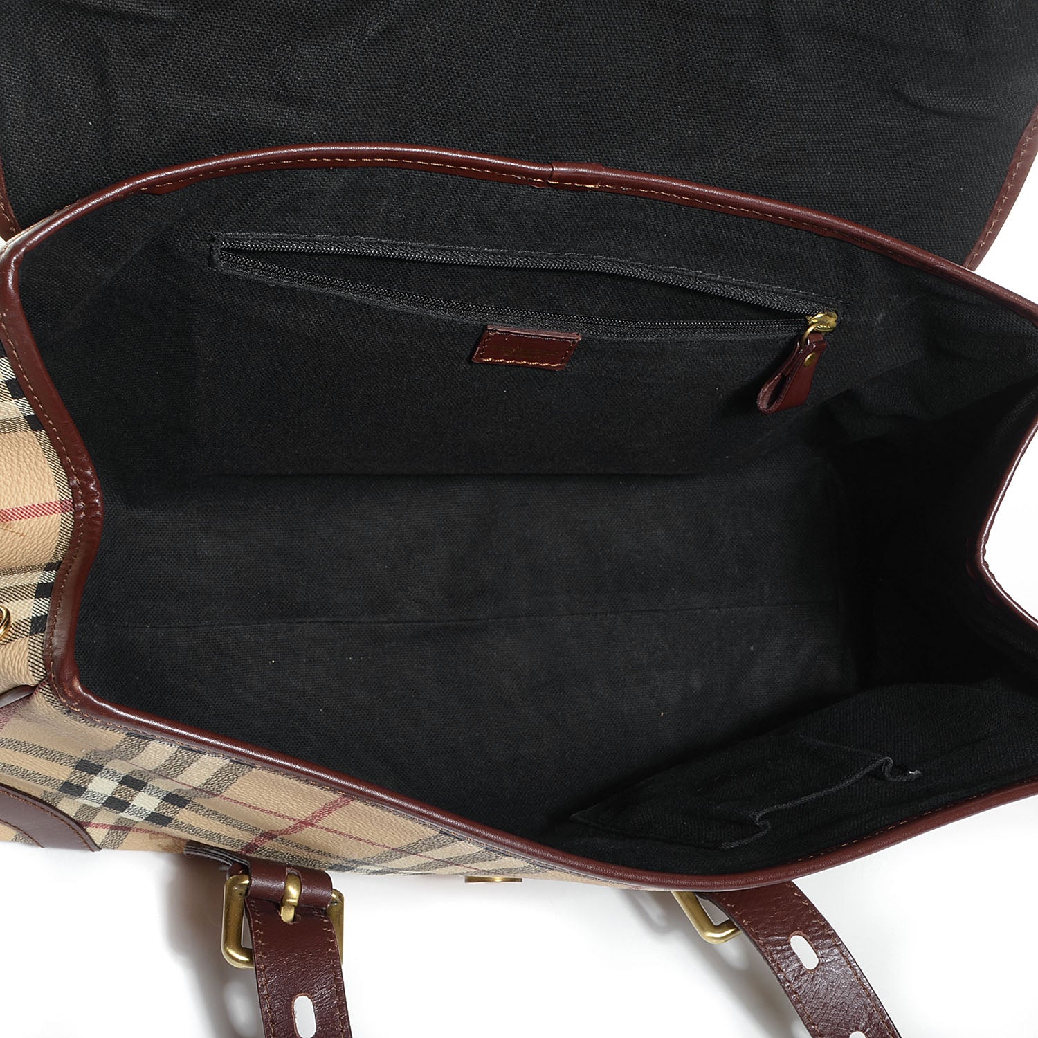 Burberry Haymarket Check Buckle Satchel 5 of 7