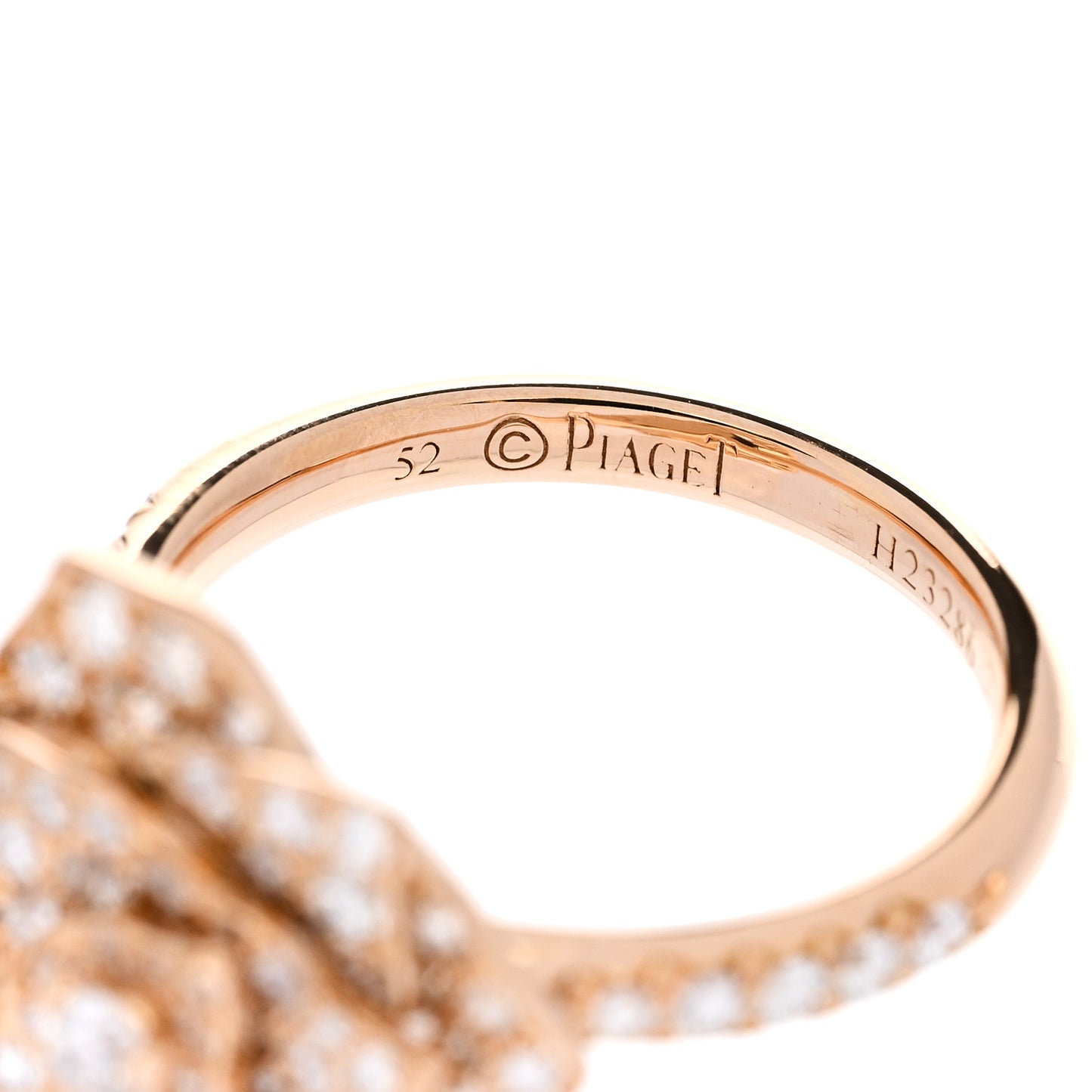18K Rose Gold Diamond Rose Ring 52 6