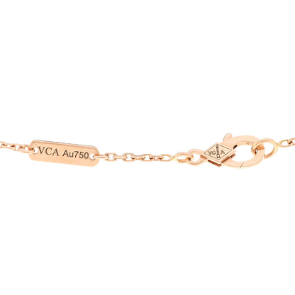 Van Cleef & Arpels 18K Rose Gold Diamond Vintage Alhambra Pendant Necklace 4 of 5