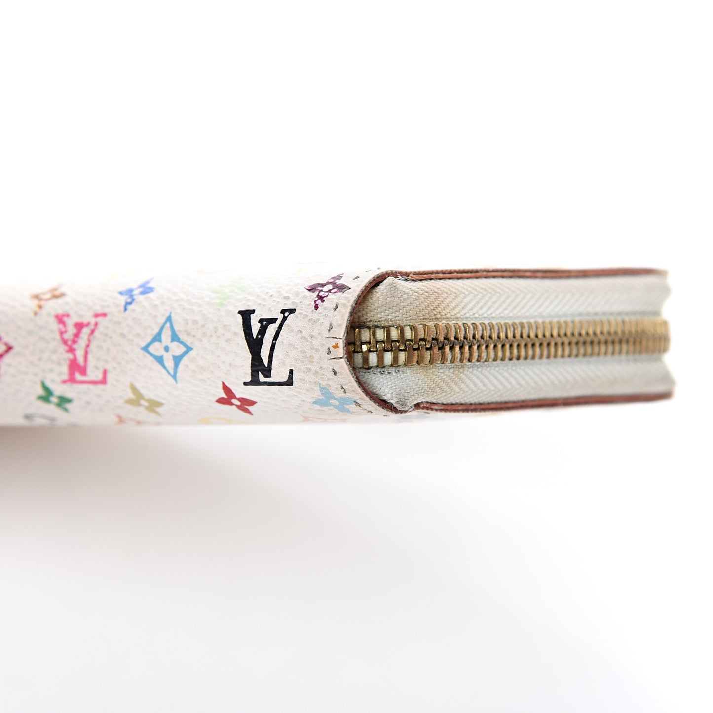 Monogram Multicolor Zippy Wallet White