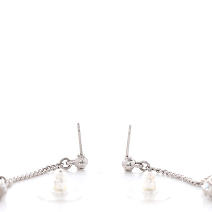Chanel Baguette Crystal CC Drop Earrings Silver 3 of 4