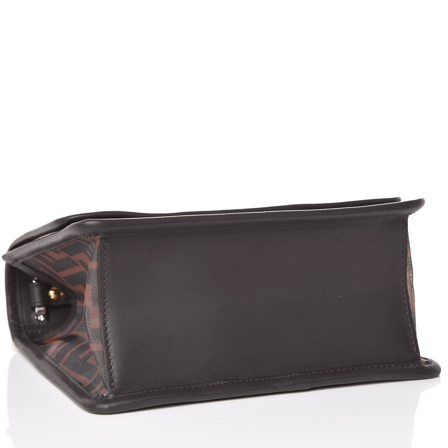 Mesh Vitello Century F is Fendi FF 1974 Small Kan I Shoulder Bag Marrone Black Ebano