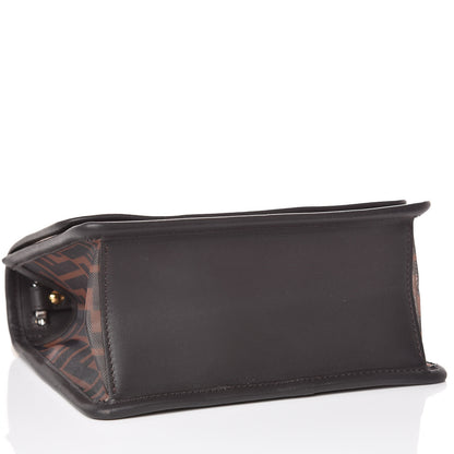 Fendi Mesh Vitello Century F is Fendi FF 1974 Small Kan I Shoulder Bag Marrone Black Ebano 4 of 10