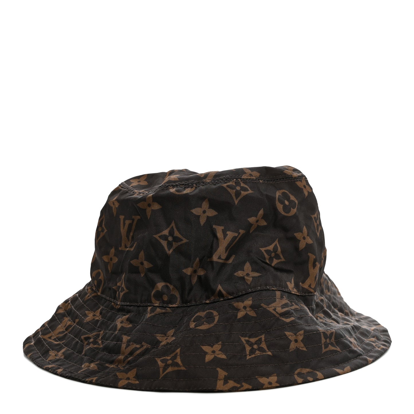 Nylon Monogram Reversible Bob Bucket Hat S Brown Black