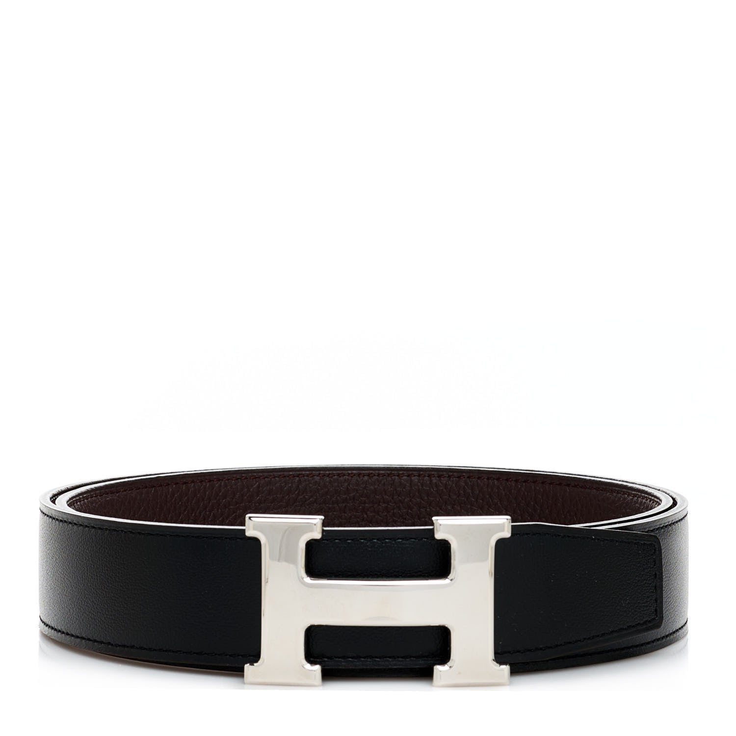 Hermes Box Togo 32mm H Belt 90 36 Black Chocolate 1 of 7