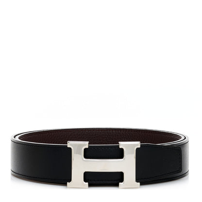 Hermes Box Togo 32mm H Belt 90 36 Black Chocolate 1 of 7