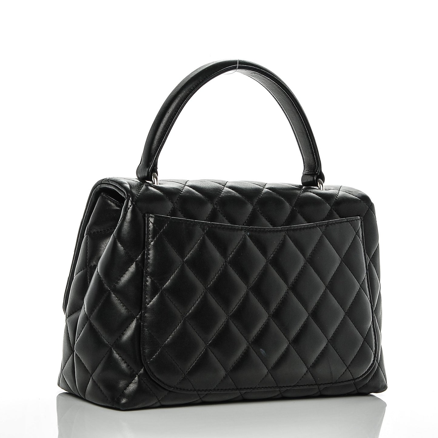 Lambskin Quilted Medium Kelly Flap Black