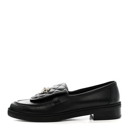 Chanel Lambskin Quilted CC Turnlock Loafers 40 Black 1 of 10
