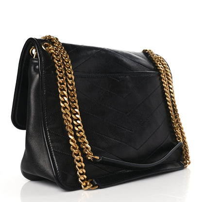 Saint Laurent Lambskin Matelasse Monogram Medium Niki Chain Satchel Black 3 of 9
