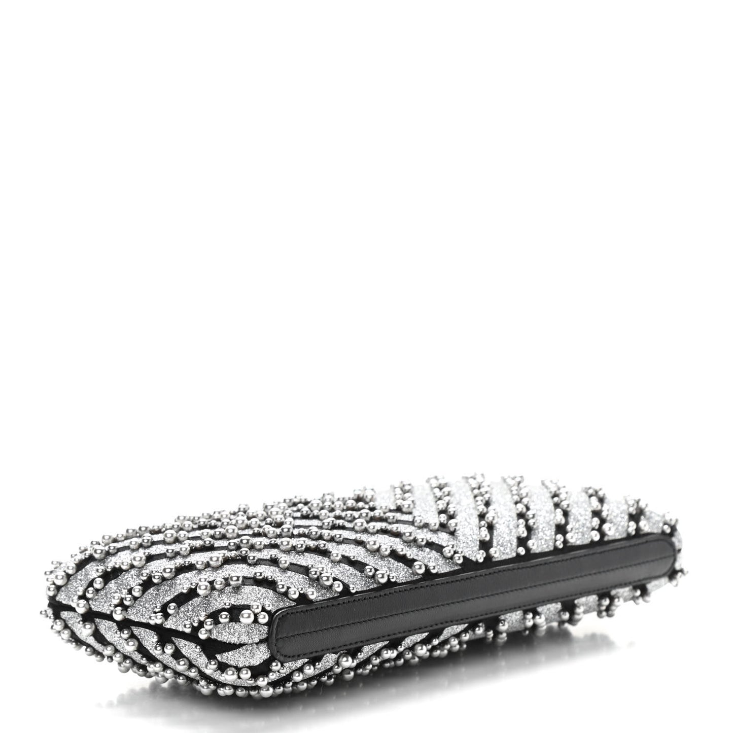 Mixed Fibers Pearl Evening Clutch Silver Black