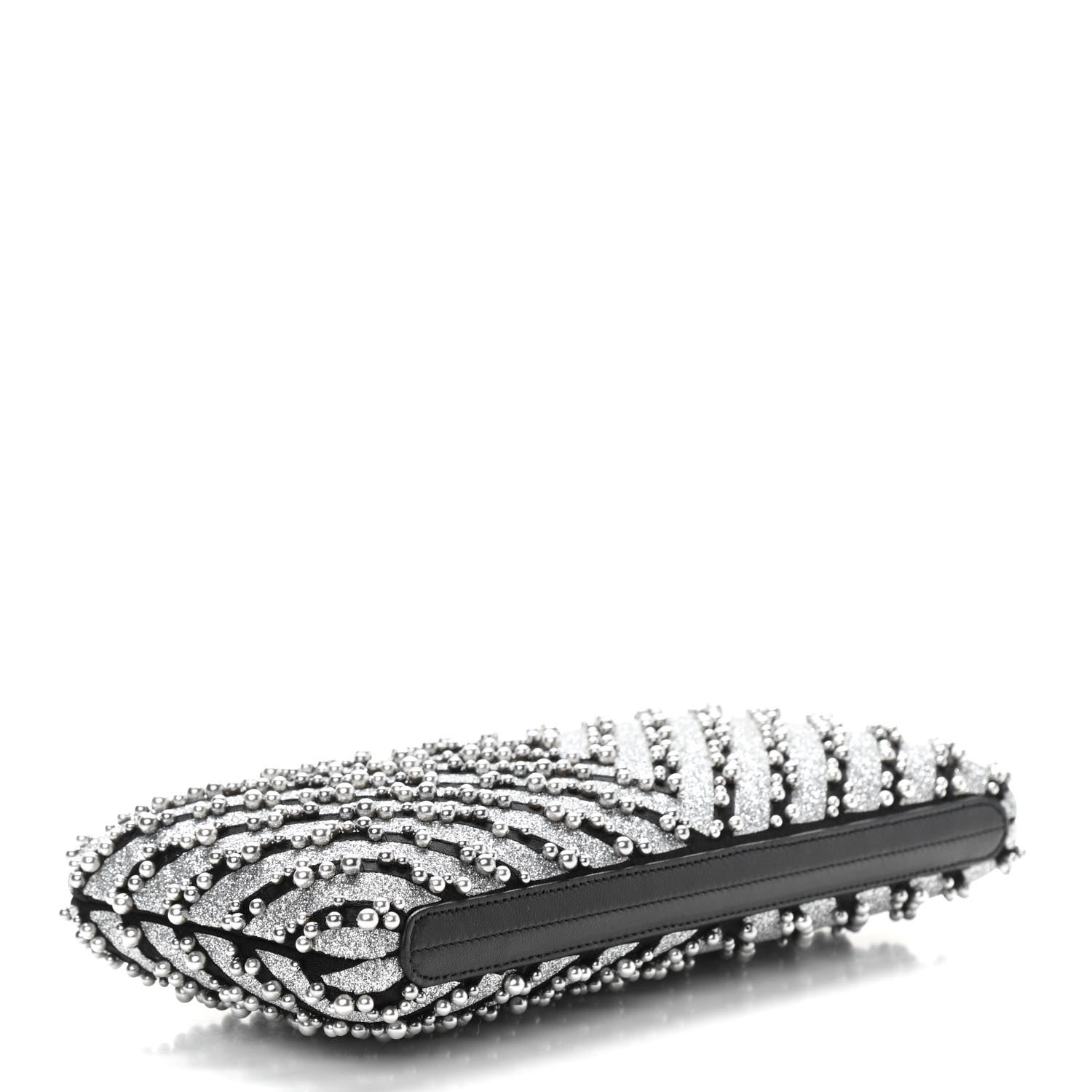 Chanel Mixed Fibers Pearl Evening Clutch Silver Black 4 of 11