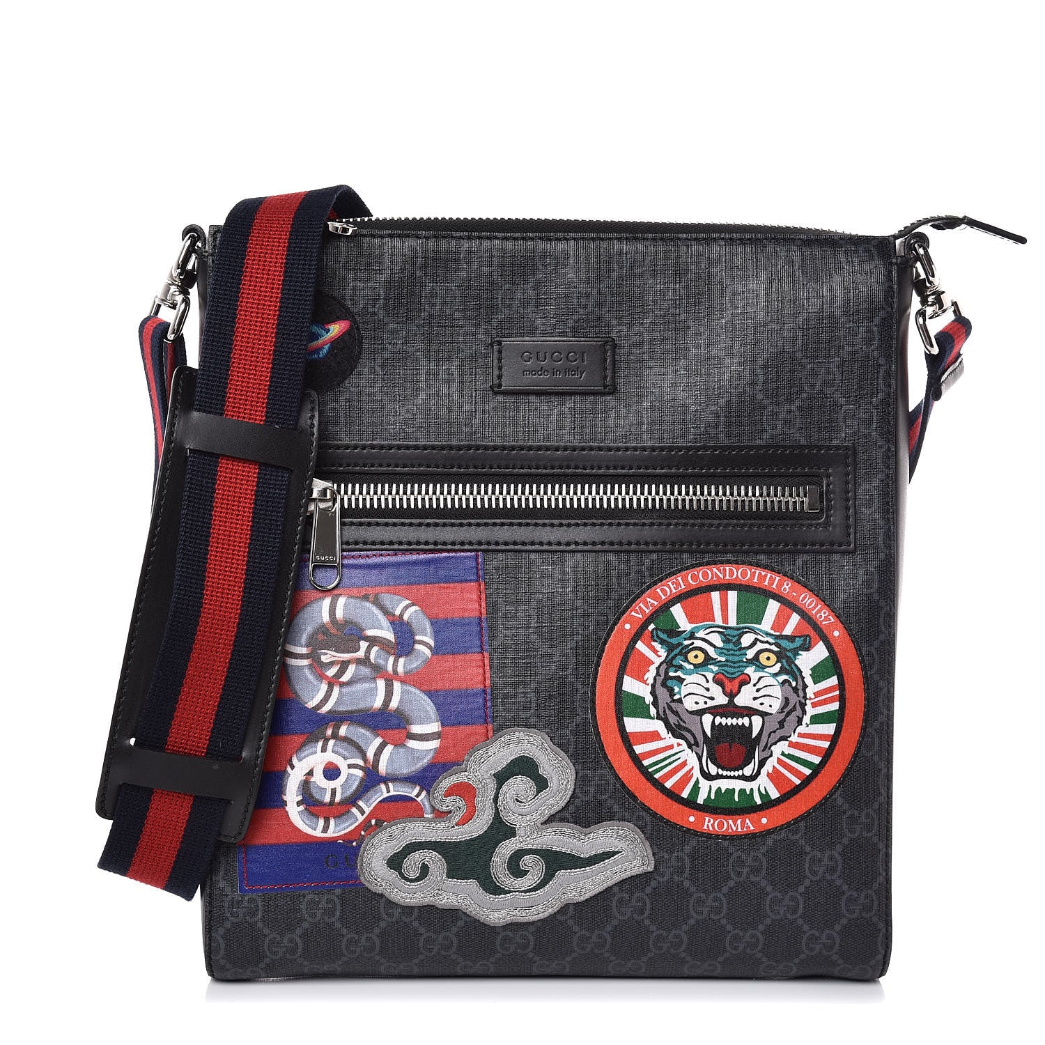 Gucci GG Supreme Monogram Night Courrier Flat Messenger Black Multicolor 1 of 7