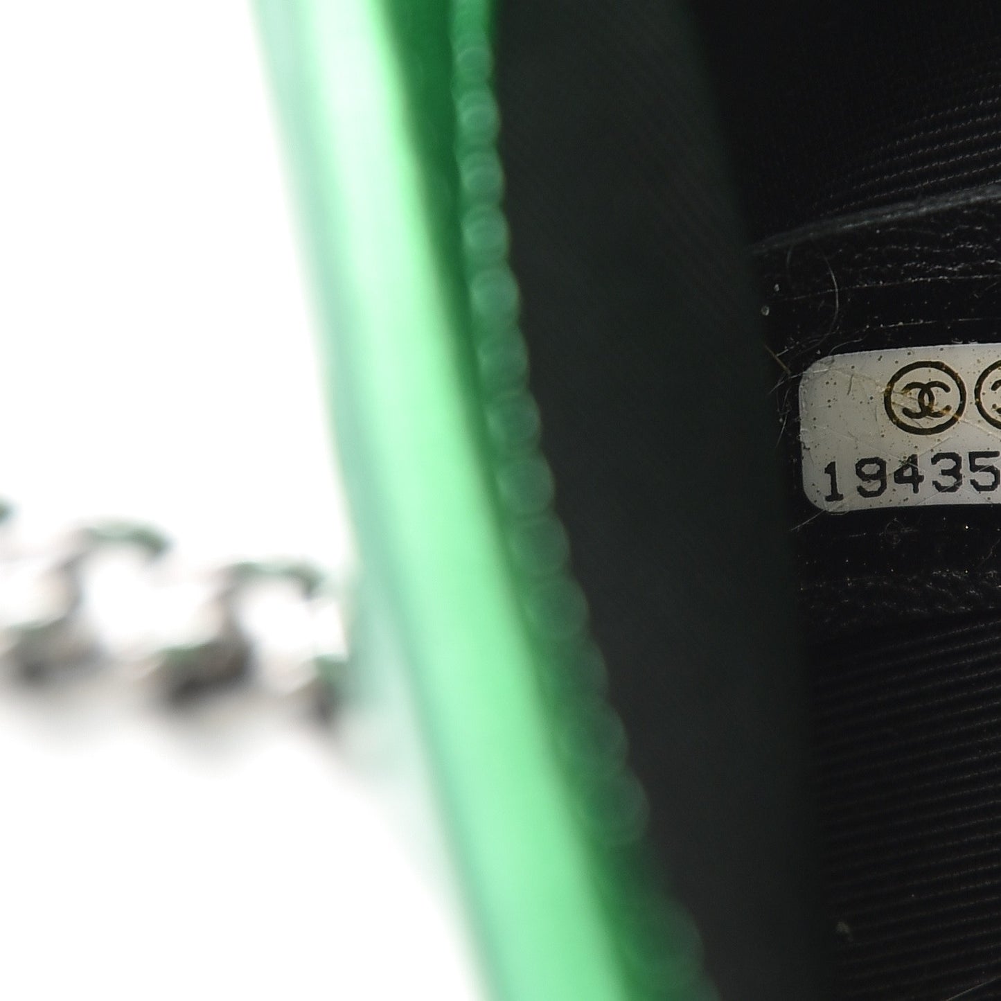 Metallic Patent Calfskin Quilted Mini Boy Flap Green