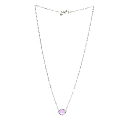 David Yurman Sterling Silver Diamond Amethyst Oval Chatelaine Pendant Necklace 3 of 5