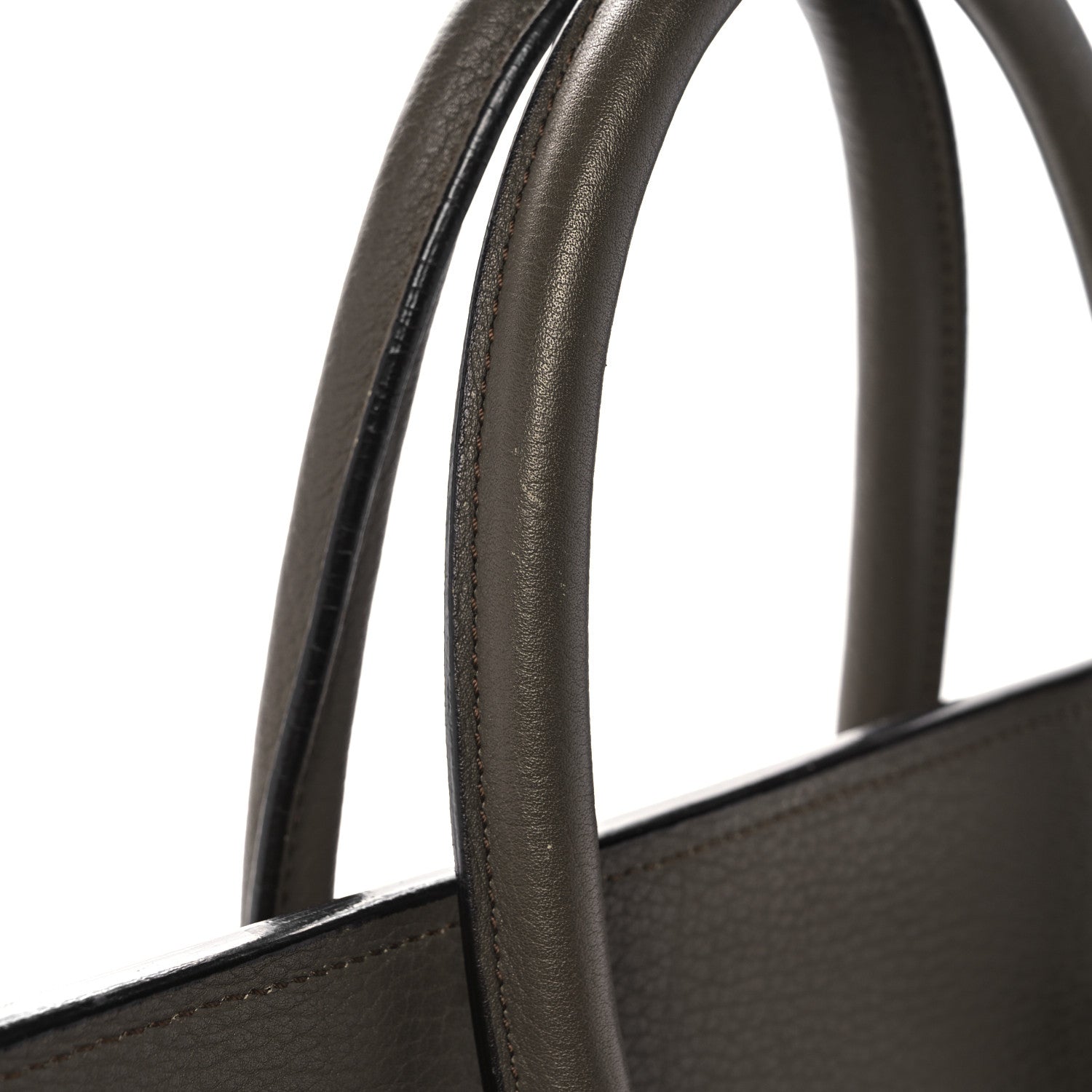 Celine Crisped Calfskin Small Tie Knot Tote Dark Khaki 37 of 39