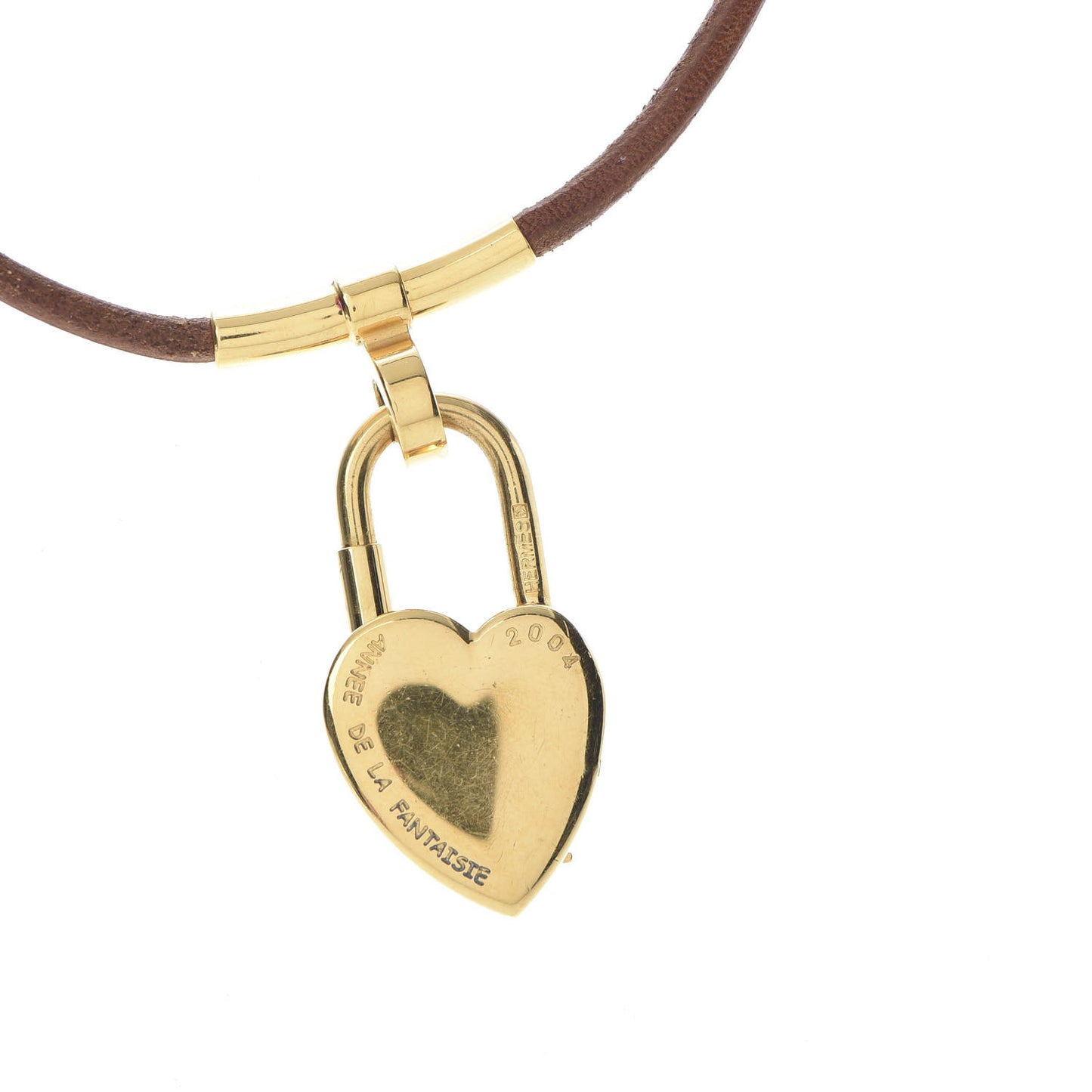 Natural Bridle Annee De La Fantaisie Heart Cadena Lock Necklace Bouton