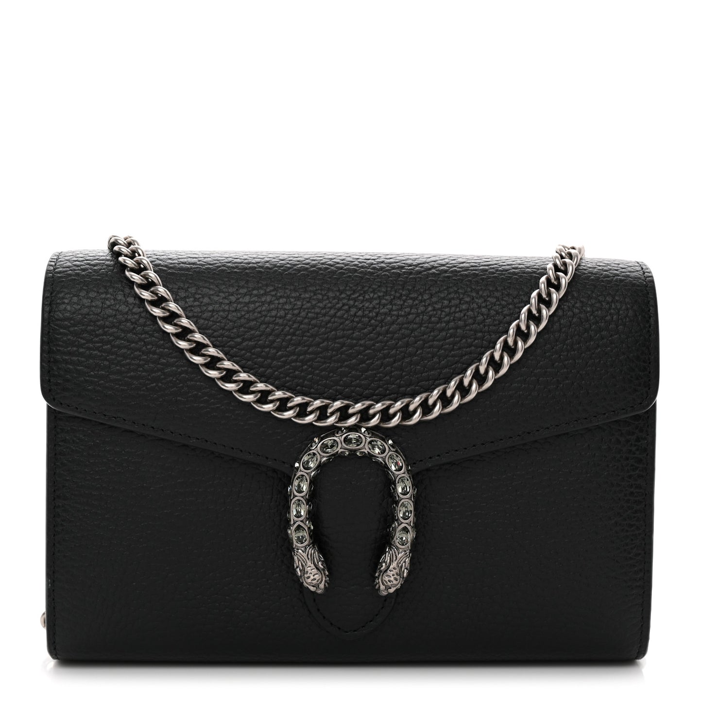 Calfskin Mini Dionysus Chain Wallet Black