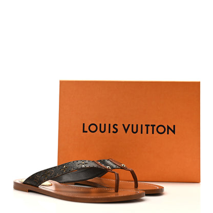 Louis Vuitton Monogram Sunny Flat Thong Sandals 38 Brown 8 of 8