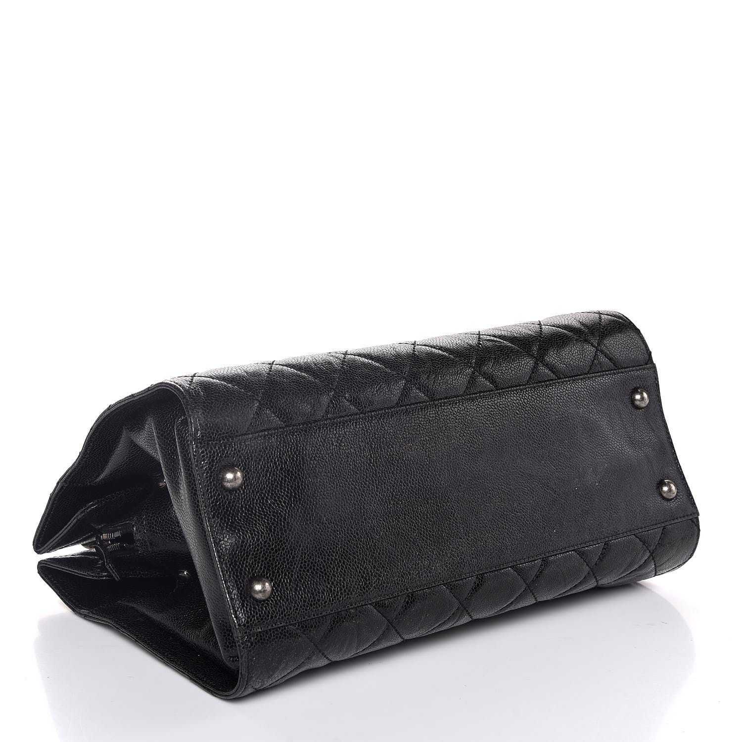 Chanel Crumpled Grained Calfskin Quilted CC Crave Tote Black 4 of 7
