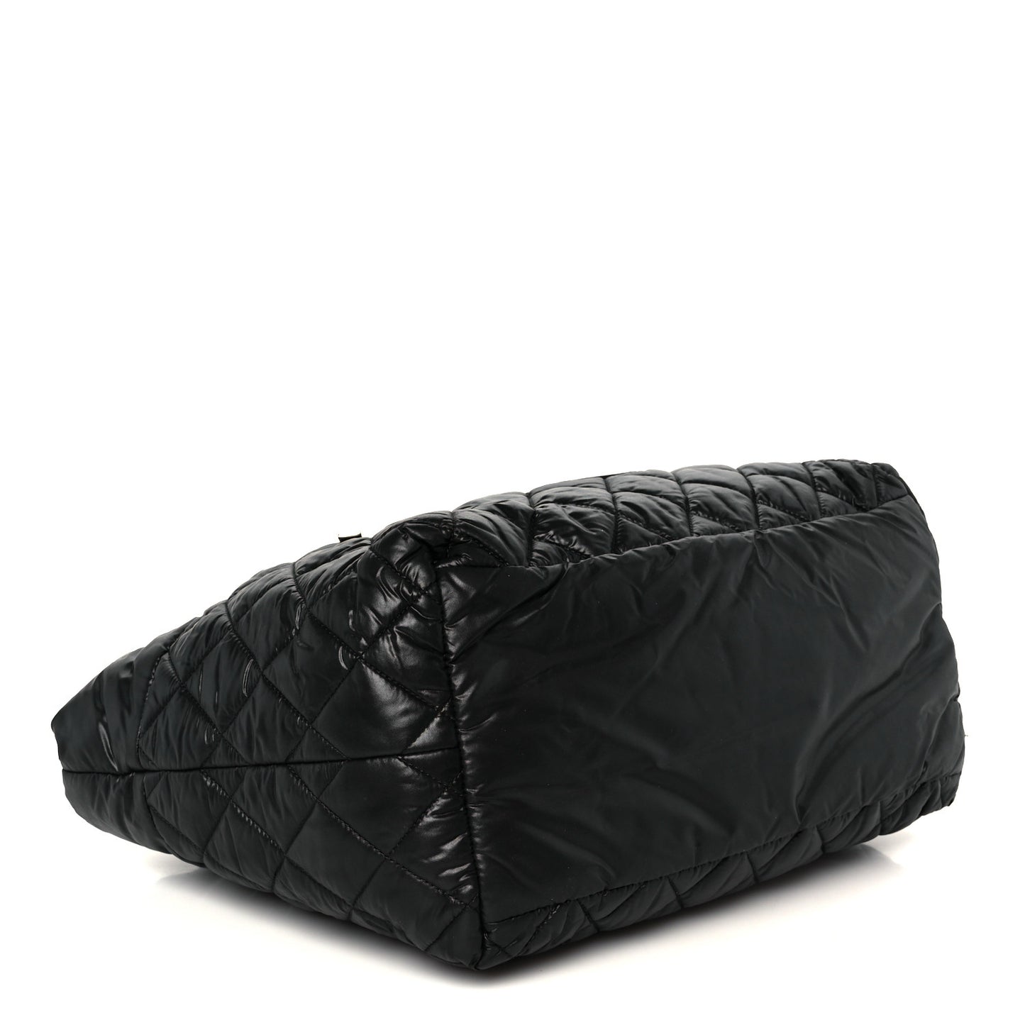 Nylon Quilted Small Coco Cocoon Tote Black