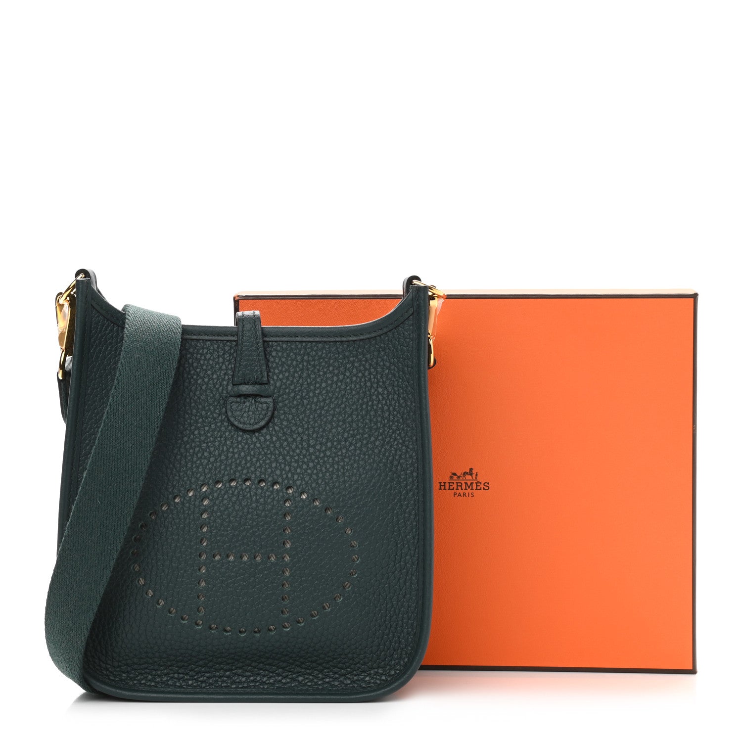 Hermes Taurillon Clemence Evelyne TPM Vert Cypress 11 of 11