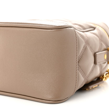 Saint Laurent Grain de Poudre Quilted 80's Vanity Bag Dark Beige 10 of 10