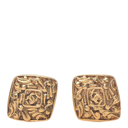 Chanel CC Diamond Shaped Cufflinks Gold 1 of 4