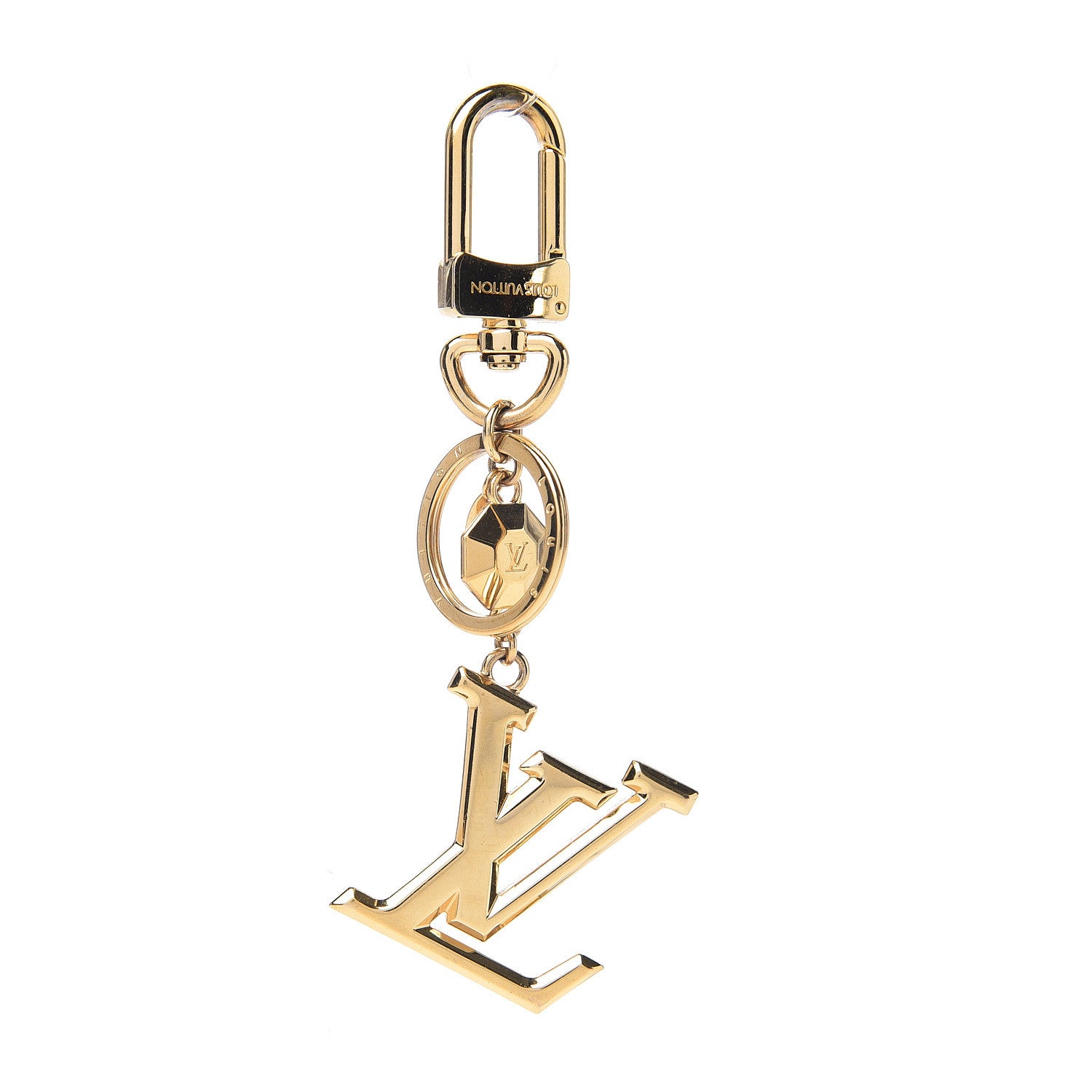 Louis Vuitton LV Facettes Bag Charm Key Holder Gold 1 of 3