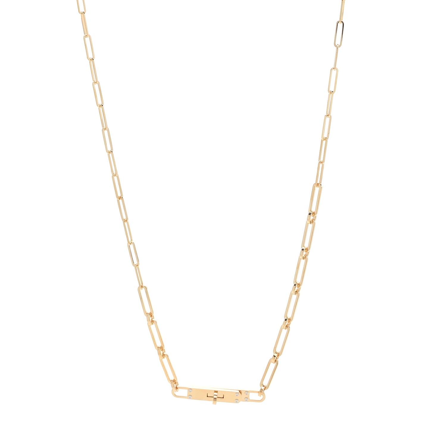18K Yellow Gold Diamond PM Kelly Chaine Double Tour Necklace