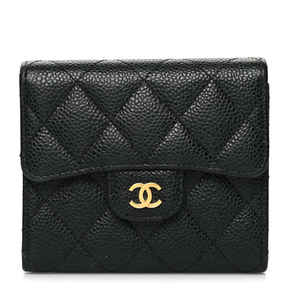 Chanel Caviar Quilted Compact Flap Wallet Black 1 of 12