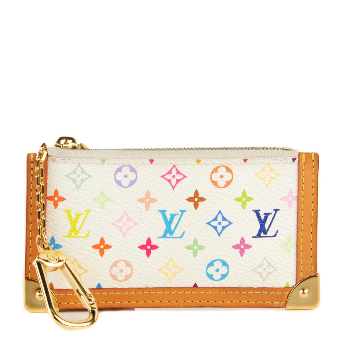 Monogram Multicolor Key Pouch White