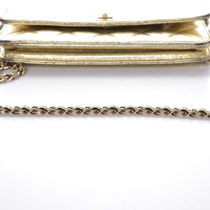 Chanel Metallic Aged Calfskin Reissue Wallet On Chain WOC Gold 17 of 18