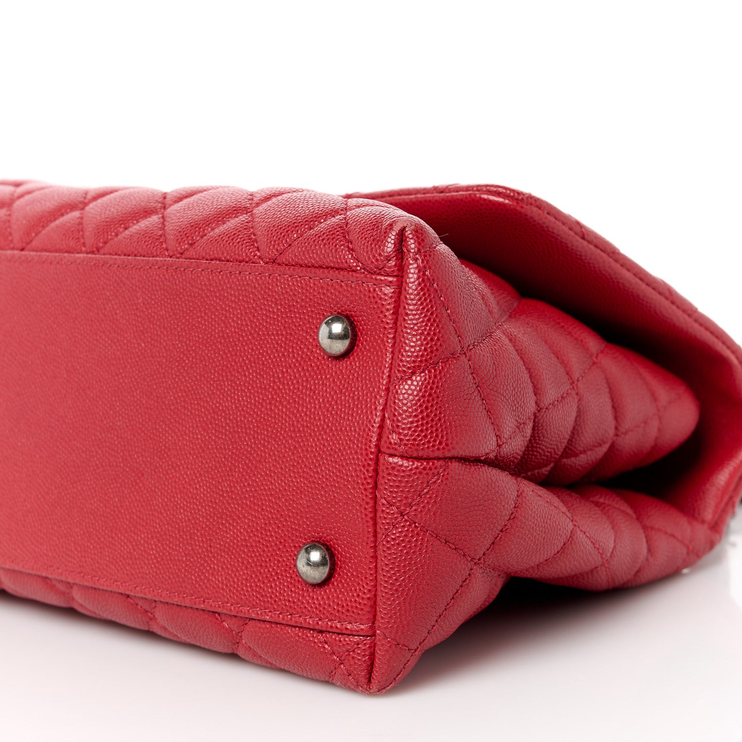 Chanel Caviar Quilted Small Coco Handle Flap Red 11 of 14