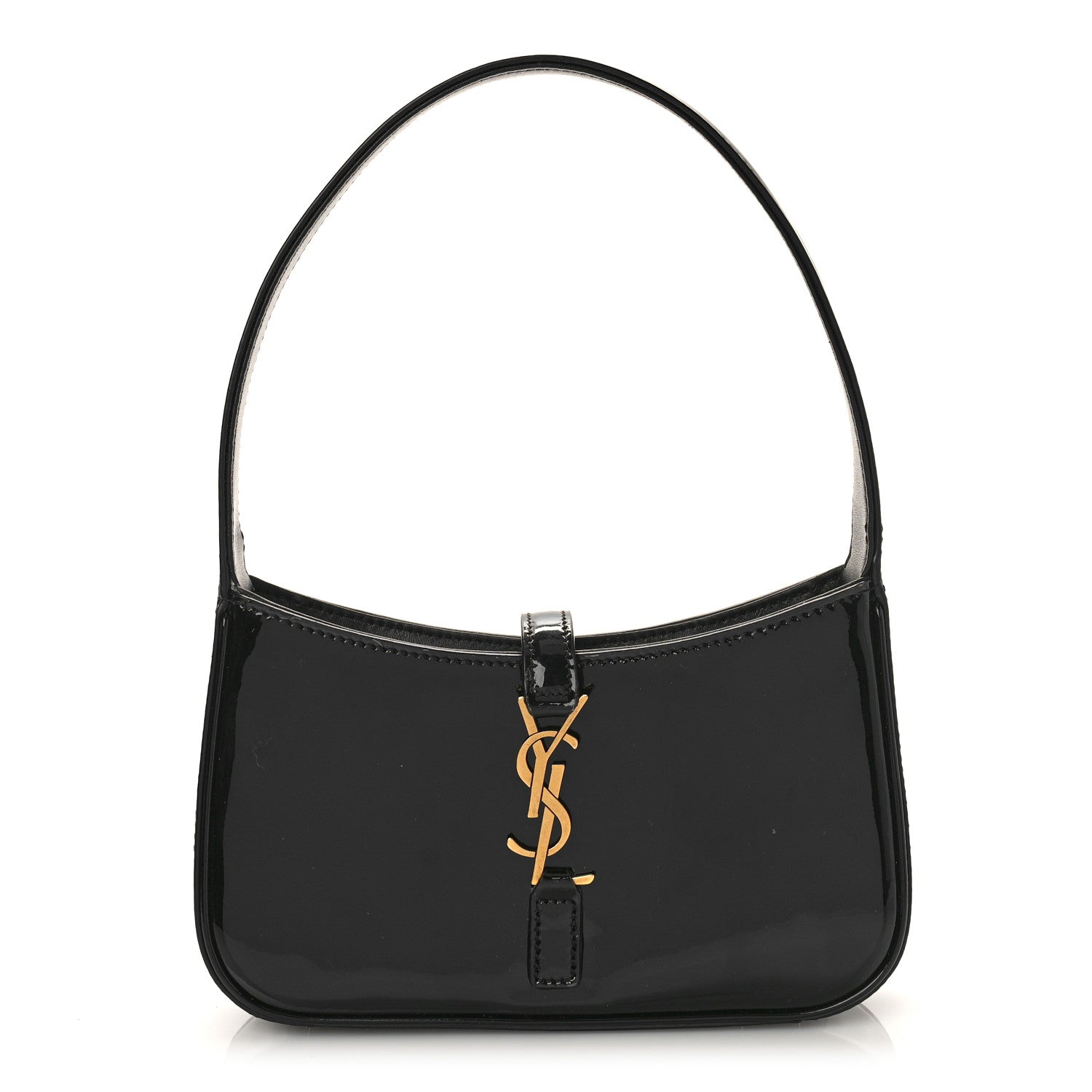 Saint Laurent Patent Calfskin Le 5 A 7 Mini Hobo Black 1 of 9