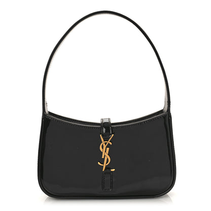 Saint Laurent Patent Calfskin Le 5 A 7 Mini Hobo Black 1 of 9