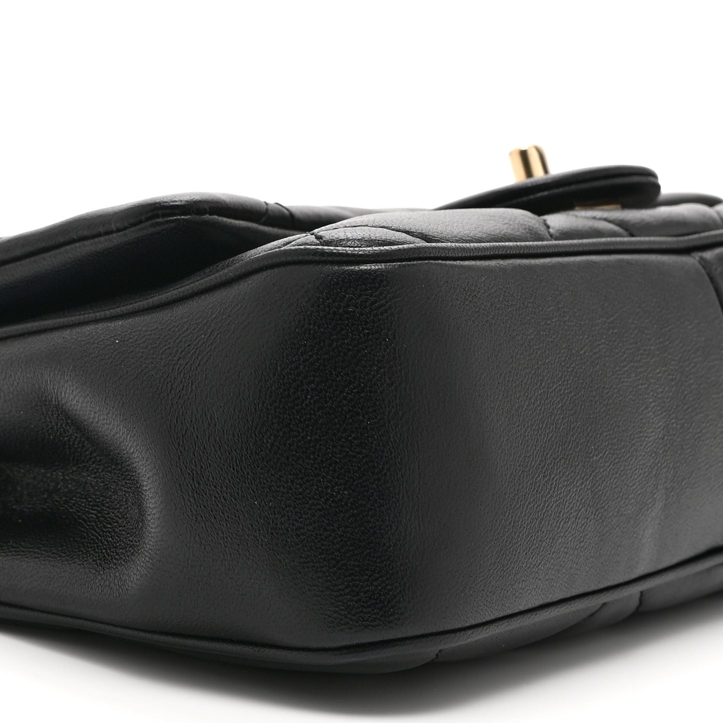 Lambskin Quilted Small Easy Carry Flap Black